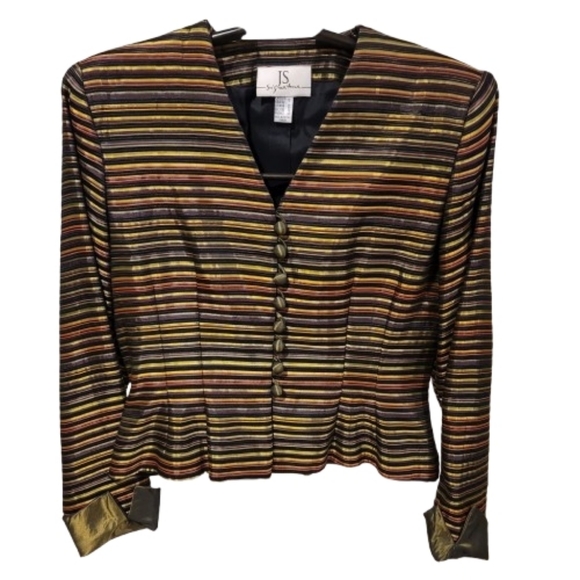 Striped Metallic Blazer - Picture 2 of 15